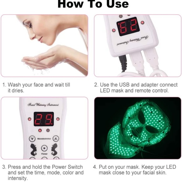 Red Light Therapy LED face mask - Picture 6 of 8